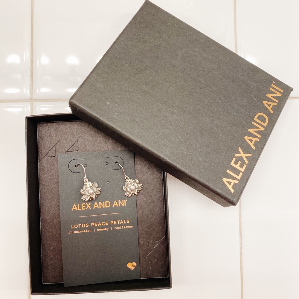 Alex and Ani Lotus Earrings